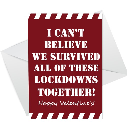 Funny Hilarious Valentines Day Card For Him Her Lockdown Design