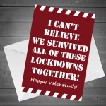 Funny Hilarious Valentines Day Card For Him Her Lockdown Design