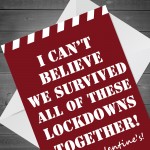 Funny Hilarious Valentines Day Card For Him Her Lockdown Design