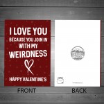 Funny Valentines Day Card For Boyfriend Girlfriend Cheeky Card