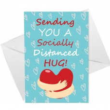 Socially Distanced Hug Card For Best Friend Nan Grandad Lockdown