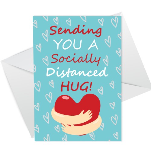 Socially Distanced Hug Card For Best Friend Nan Grandad Lockdown