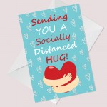 Socially Distanced Hug Card For Best Friend Nan Grandad Lockdown