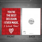 Cute Card For Valentines Day Anniversary Boyfriend Girlfriend