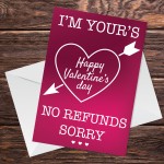 Valentines Day Card For Him Her FUNNY Card For Husband Wife