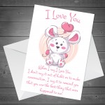 Cute Valentines Day Card For Him Her Anniversary Card