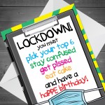 Funny Birthday Card For Men Women Lockdown Card For Him Her