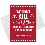 Anniversary Lockdown Funny Card For Boyfriend Girlfriend Novelty