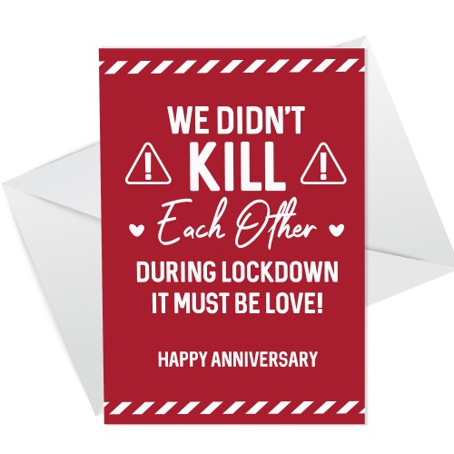 Anniversary Lockdown Funny Card For Boyfriend Girlfriend Novelty
