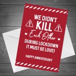 Anniversary Lockdown Funny Card For Boyfriend Girlfriend Novelty