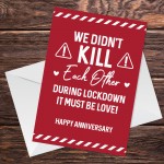 Anniversary Lockdown Funny Card For Boyfriend Girlfriend Novelty