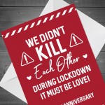 Anniversary Lockdown Funny Card For Boyfriend Girlfriend Novelty