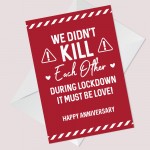 Anniversary Lockdown Funny Card For Boyfriend Girlfriend Novelty