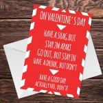 Funny Valentines Day Card Lockdown Warning Novelty Card