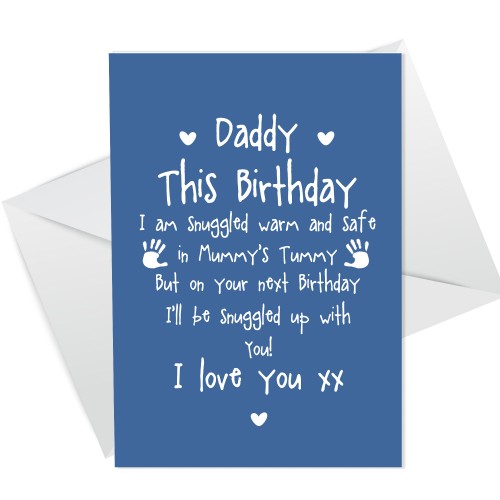 Cute Daddy to Be Birthday Card Love Baby Bump Poem For Daddy