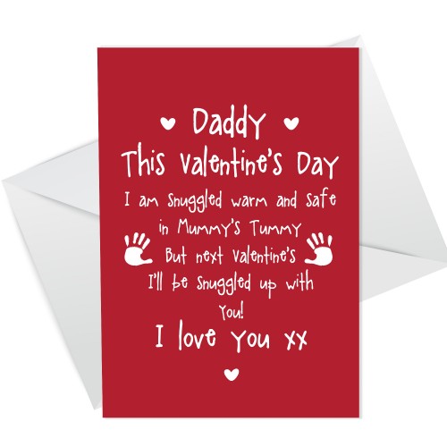 Cute Daddy to Be Valentines Card Love Baby Bump Poem For Daddy