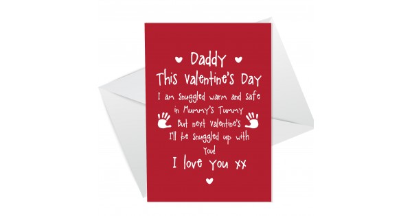 Cute Daddy to Be Valentines Card Love Baby Bump Poem For Daddy