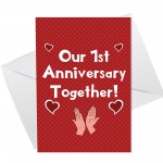 Our First 1st Anniversary Card For Him Her Boyfriend Girlfriend