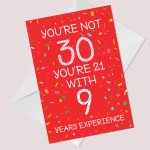 Quirky Funny 30th Birthday Card Novelty Friend Mum Dad Auntie