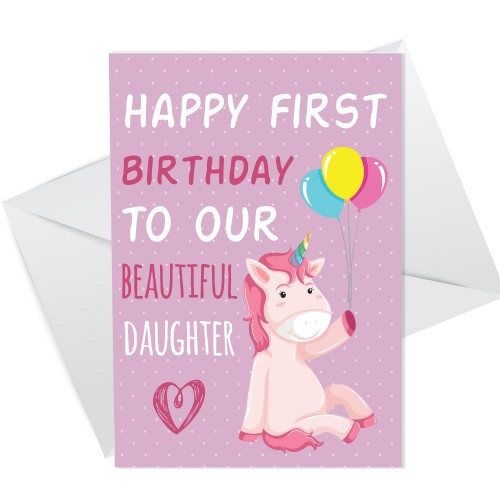 CUTE Birthday Card For Daughter Unicorn Design 1st 2nd 3rd 4th