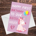 CUTE Birthday Card For Daughter Unicorn Design 1st 2nd 3rd 4th
