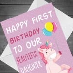 CUTE Birthday Card For Daughter Unicorn Design 1st 2nd 3rd 4th
