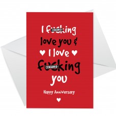 Funny Rude Anniversary Card For Husband Boyfriend Girlfriend