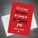 Funny Rude Anniversary Card For Husband Boyfriend Girlfriend