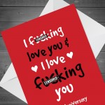 Funny Rude Anniversary Card For Husband Boyfriend Girlfriend