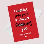 Funny Rude Anniversary Card For Husband Boyfriend Girlfriend