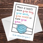 Lockdown Card Design Card For Him Her Best Friend Friendship