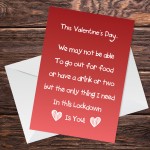 Valentines Day Card 2021 Lockdown Poem Card For Boyfriend