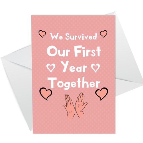 Funny CHEEKY First 1st Anniversary Card For Boyfriend Girlfriend