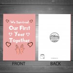 Funny CHEEKY First 1st Anniversary Card For Boyfriend Girlfriend