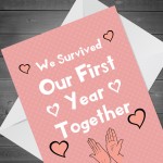 Funny CHEEKY First 1st Anniversary Card For Boyfriend Girlfriend