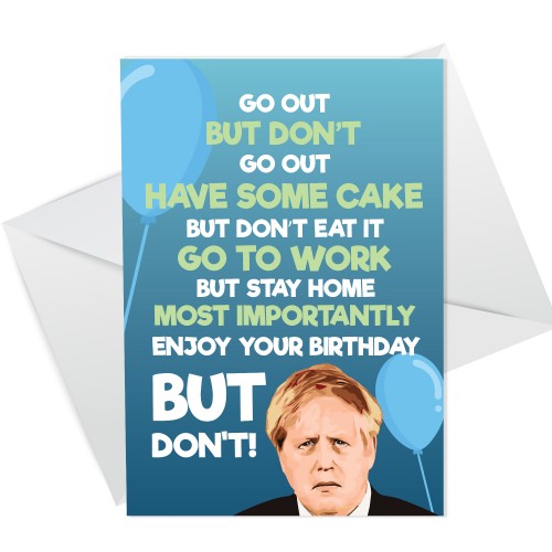 Funny Birthday Card Boris Lockdown Card For Men Women Novelty