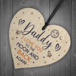 Fathers Day Gift for Daddy Wooden Heart Birthday Gift For Him