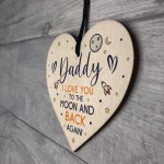 Fathers Day Gift for Daddy Wooden Heart Birthday Gift For Him