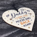 Fathers Day Gift for Daddy Wooden Heart Birthday Gift For Him