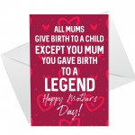 Funny Mothers Day Card For Mum Novelty Mother's Day Card