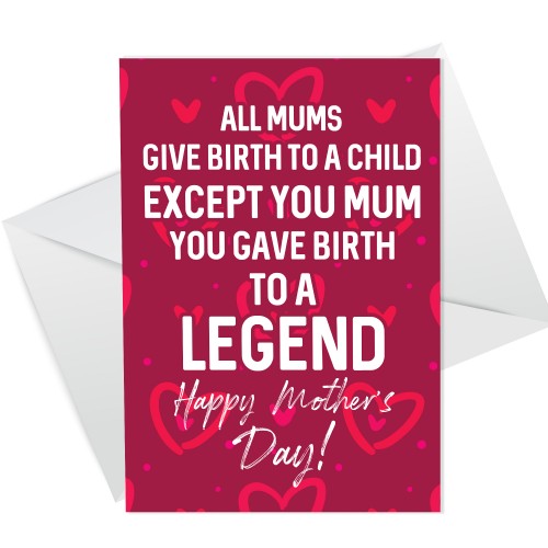 Funny Mothers Day Card For Mum Novelty Mother's Day Card