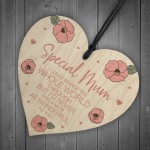 Mum Gift Wooden Hanging Heart For Birthday Mothers Day Gift
