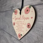 Mum Gift Wooden Hanging Heart For Birthday Mothers Day Gift