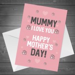 Mothers Day Mummy Card Novelty Card For Dog Mum Card For Her