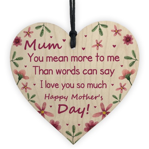 Mum Poem Gift For Mothers Day Wooden Heart Mum Gift