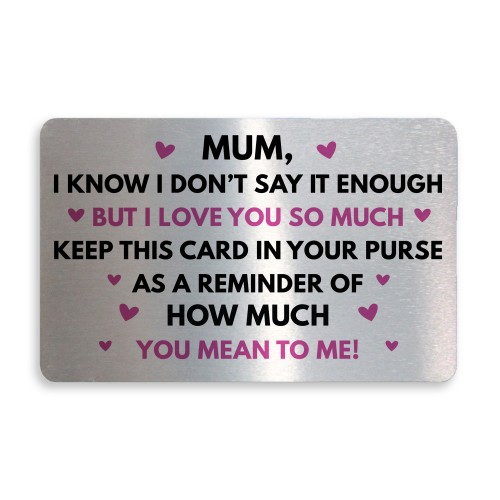 Mum Gift For Mothers Day Birthday Wallet Card Thank You Gift