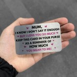 Mum Gift For Mothers Day Birthday Wallet Card Thank You Gift
