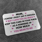 Mum Gift For Mothers Day Birthday Wallet Card Thank You Gift