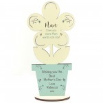 Personalised Mothers Day Gift For Nan Wooden Flower Gift