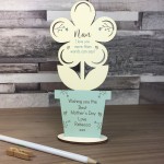 Personalised Mothers Day Gift For Nan Wooden Flower Gift